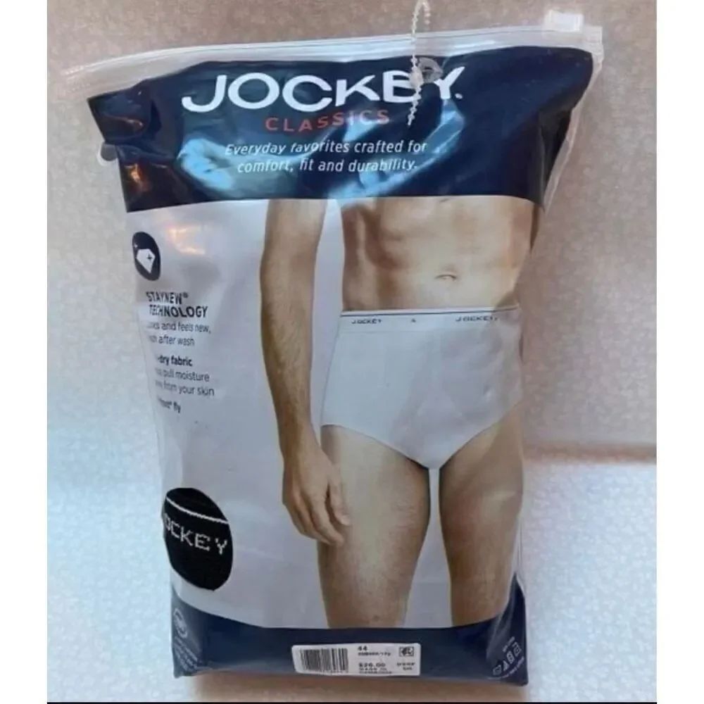 JOCKEY MEN'S Cotton Full- Rise Brief 4 pack Size 44